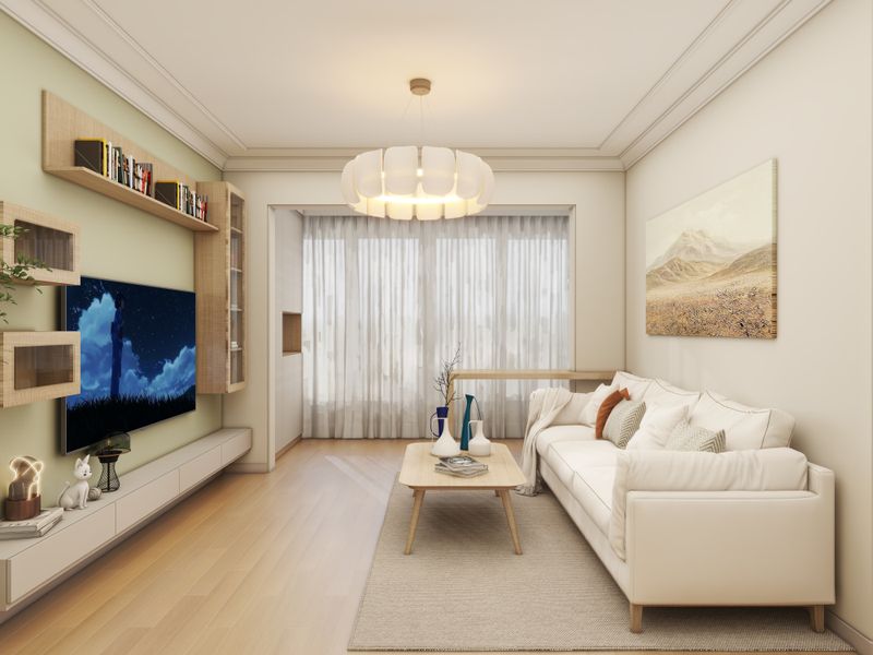 Modern Living Room Design with Built-In Storage