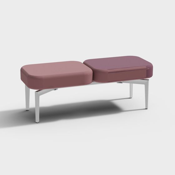 Stylish Double Seat Sofa Bench 3D model