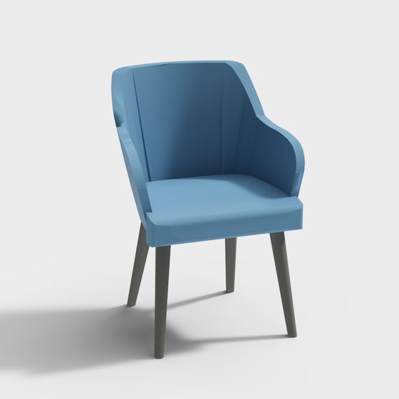 Elegant Low-Polygon Armchair 3D model