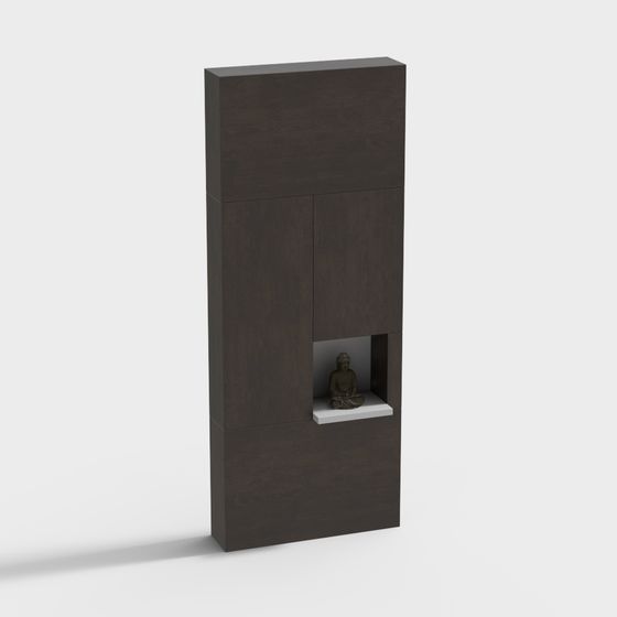 Serene Zen Wall Niche 3D model for Interior Design