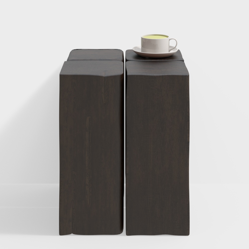 Elegant Wooden Side Table 3D model