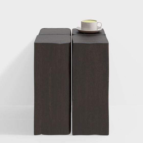 Elegant Wooden Side Table 3D model