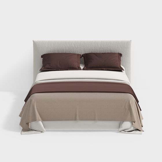 Chic Low-Poly Bed 3D Model for Contemporary Spaces