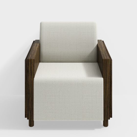 Stylish Vintage-inspired Armchair 3D model for Creative Spaces