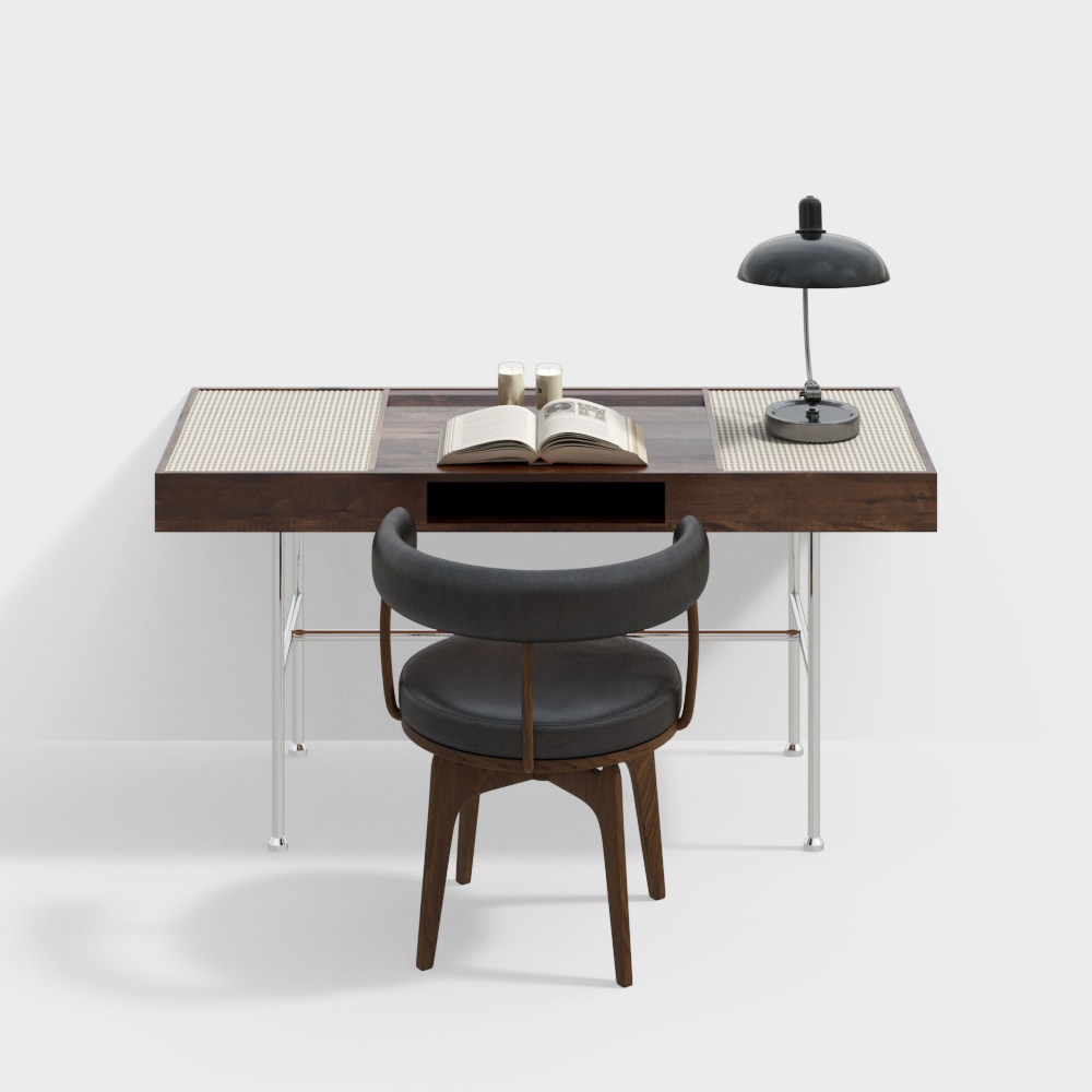 와비사비 고대 서적 테이블과 의자 조합