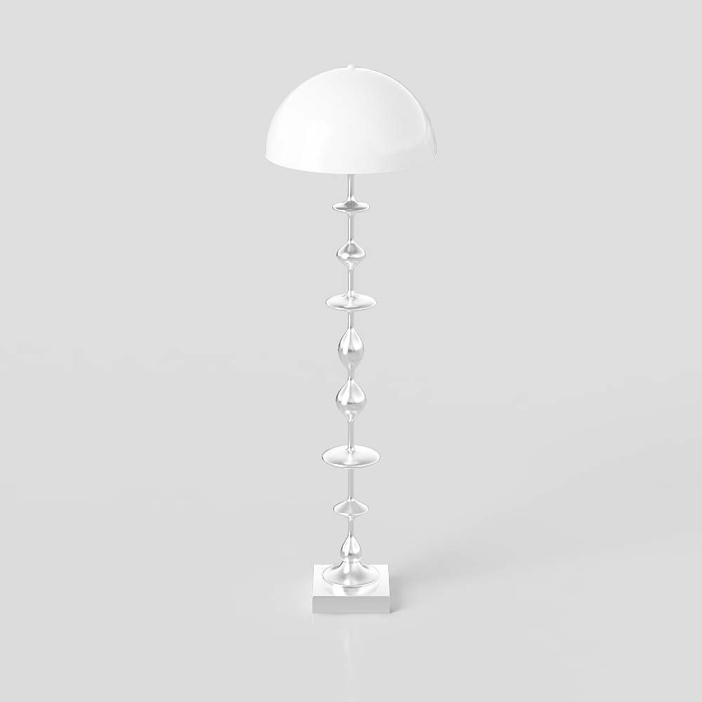 Elegant Table Lamp 3D Model – Minimalist White Plastic