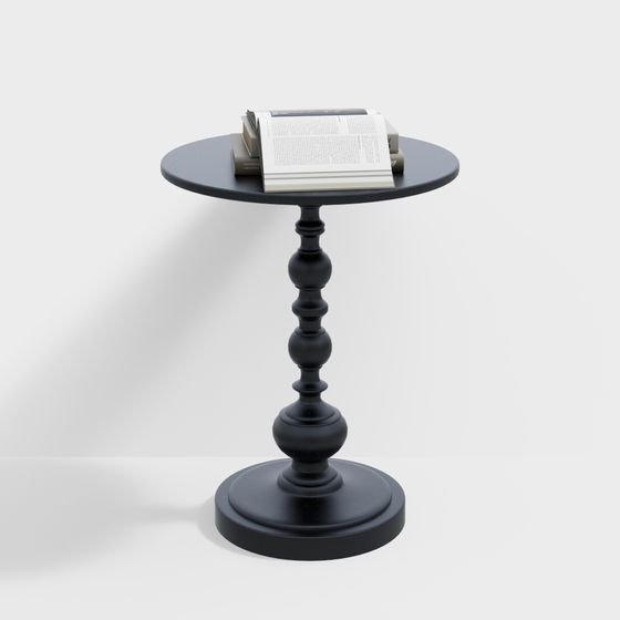 Elegant Round Table 3D model with Low-Poly Design