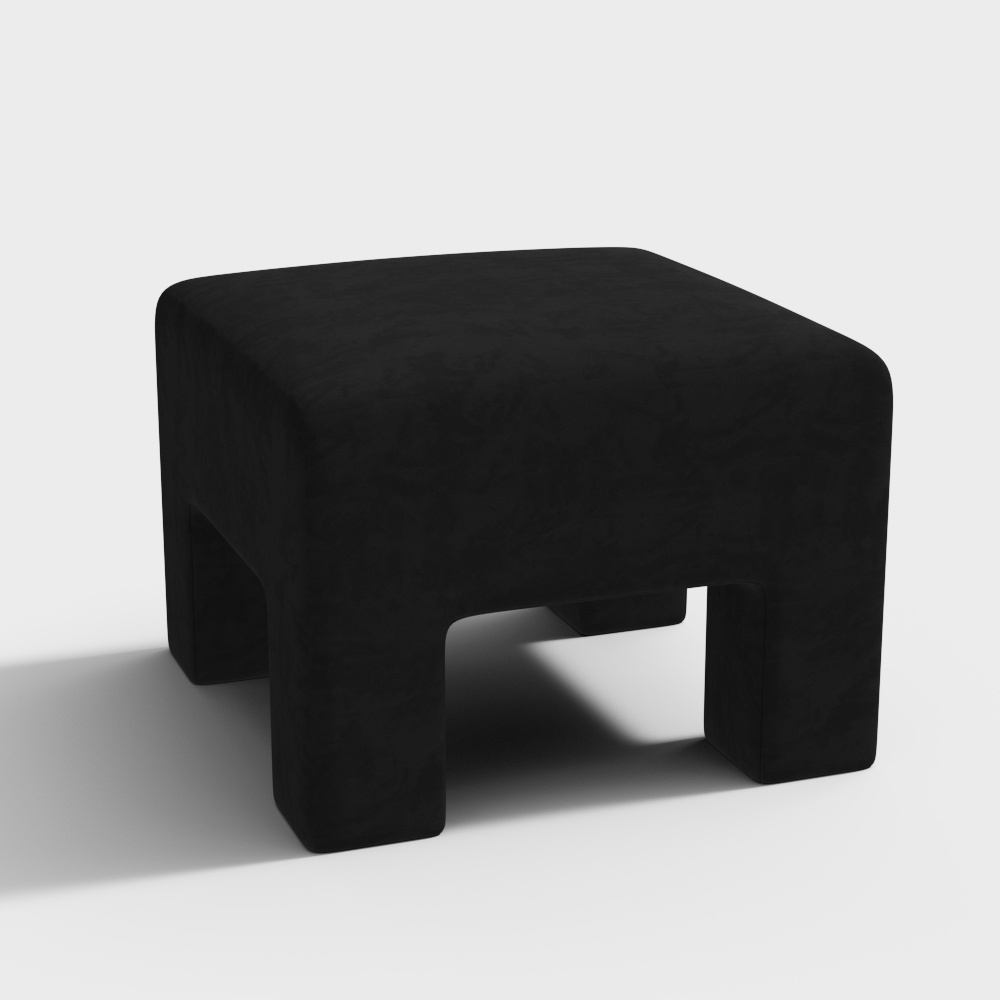 Creme fraiche Living Room Black fabric stool