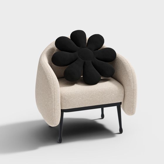 Floral Comfort Chair 3D model