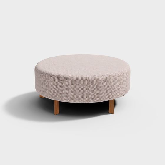 Elegant Round Sofa Stool 3D model