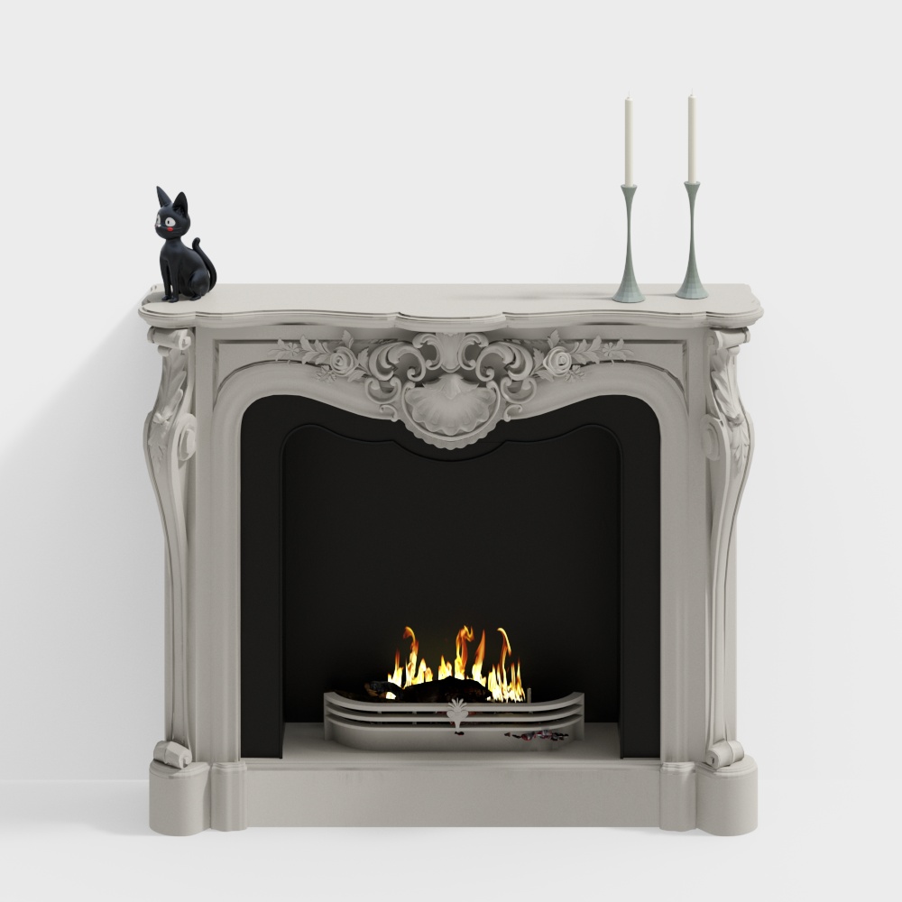 Cheminée de salon à la crème fraîche