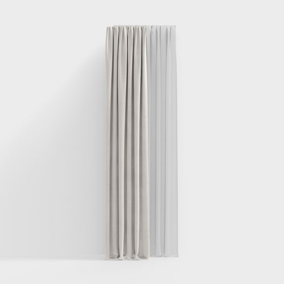 Elegant Flowing Curtain 3D model