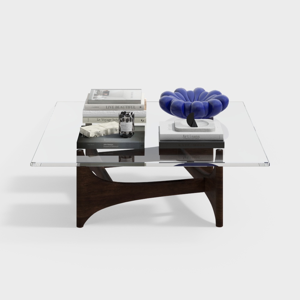 Elegant Glass Coffee Table 3D model