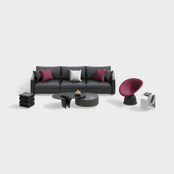 Urban Living Room Set 3D model