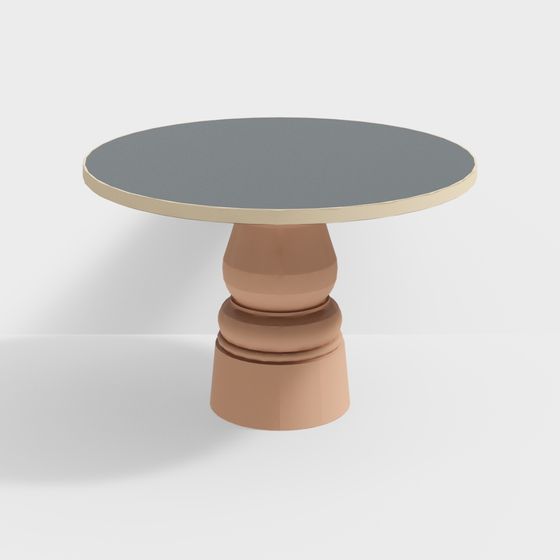 Streamlined Round Table 3D model