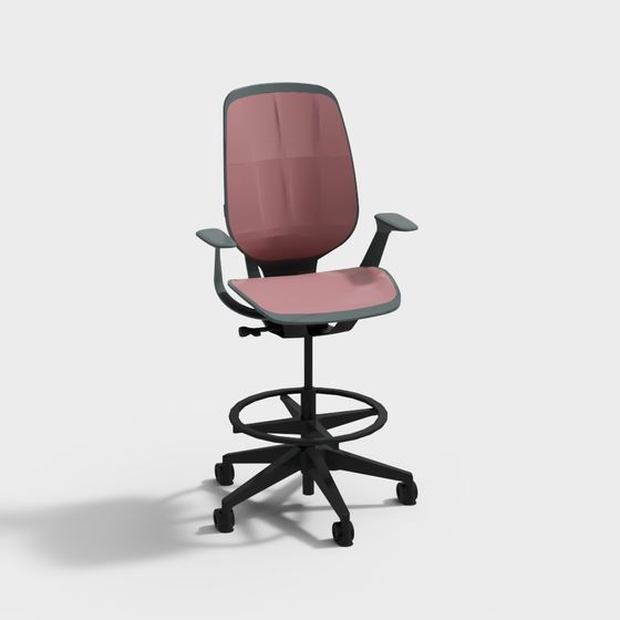 Stylish Low-Poly Office Chair 3D model