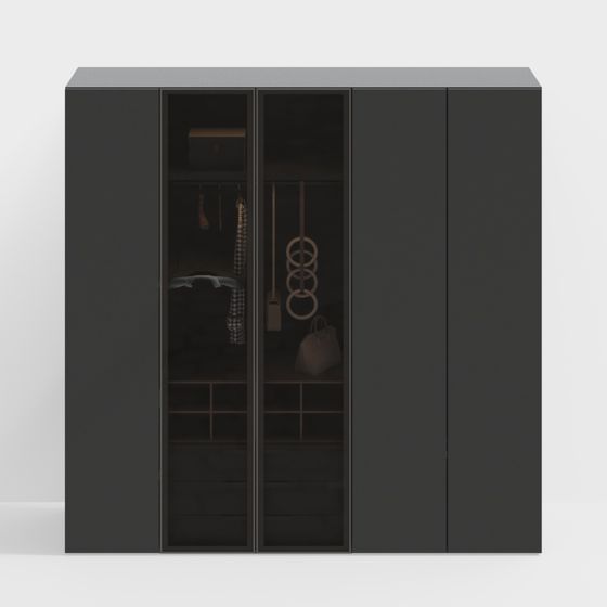 Elegant Wardrobe 3D model for Modern Spaces