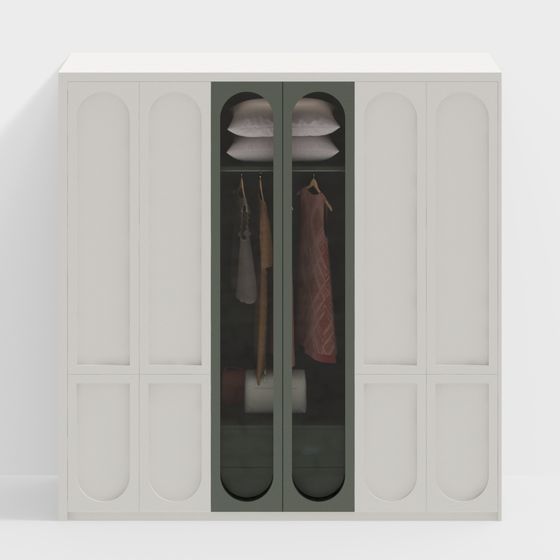 Stylish Wardrobe 3D model - Modern Minimalism