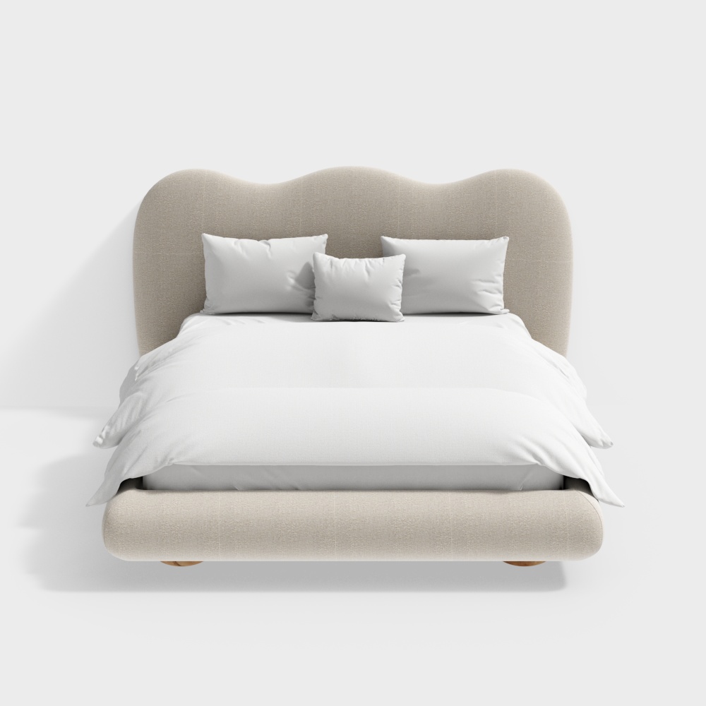 Moderne cremefarbene Schlafzimmer Doppelbett