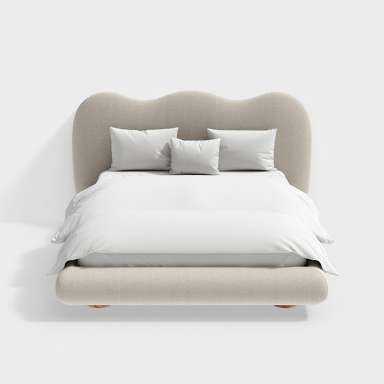 Moderne cremefarbene Schlafzimmer Doppelbett