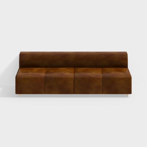 Stylish Low Polygon 3D Sofa Model for Interiors