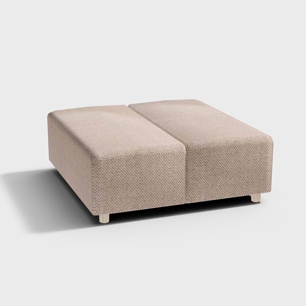 Dual-Faced Ottoman 3D model for Modern Interiors