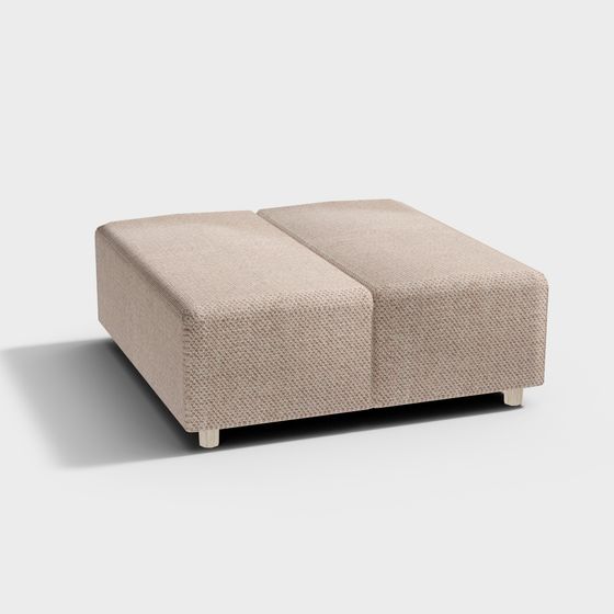Dual-Faced Ottoman 3D model for Modern Interiors