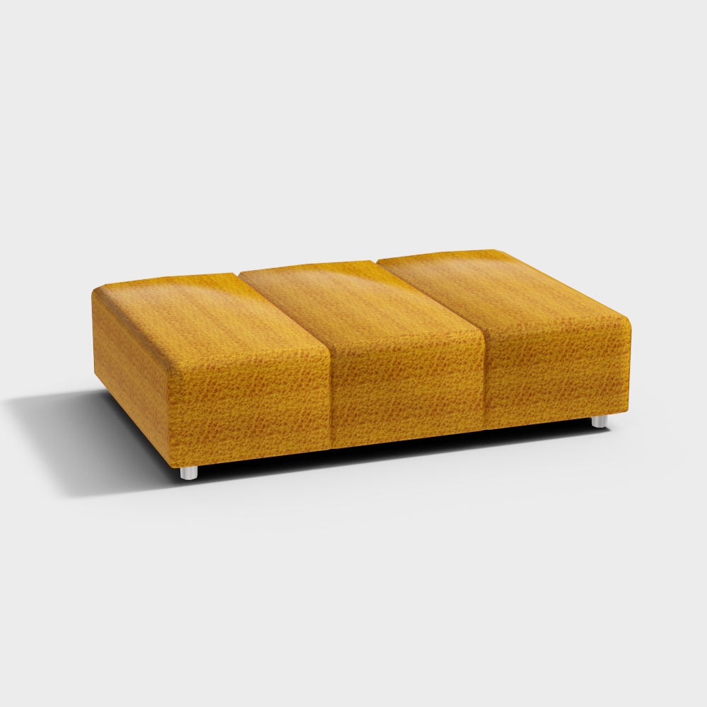 Low Polygon Mustard Yellow Armchair 3D model