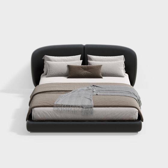 Elegant Minimalist Bed 3D model