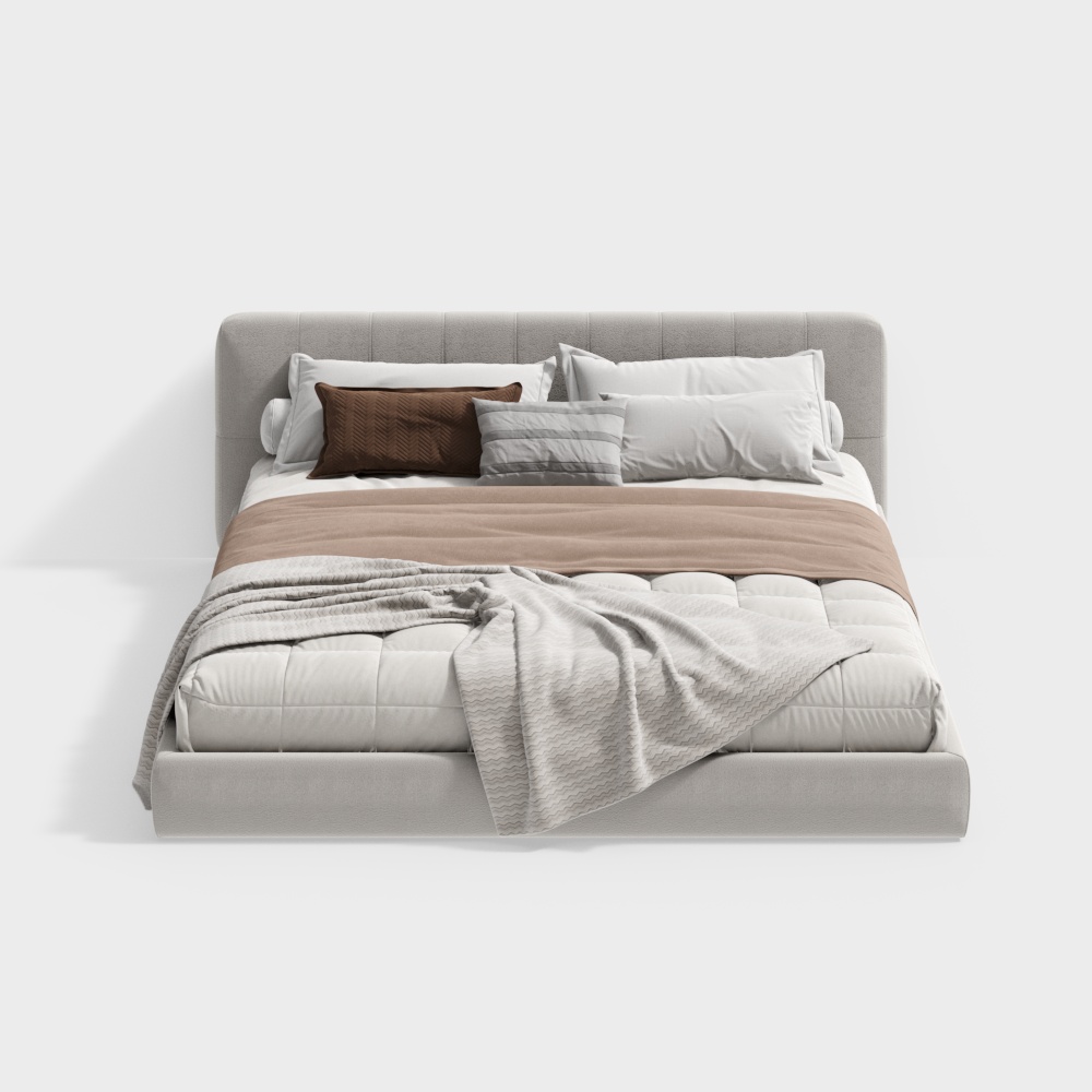 Lit double de style crème moderne