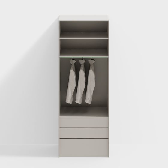 Tủ quần áo phòng ngủ phong cách kem hiện đại