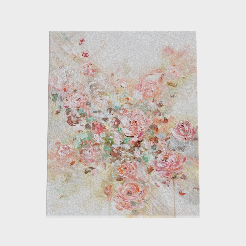 Romantic Roses Low-Poly 3D Model – Soft Pink Floral