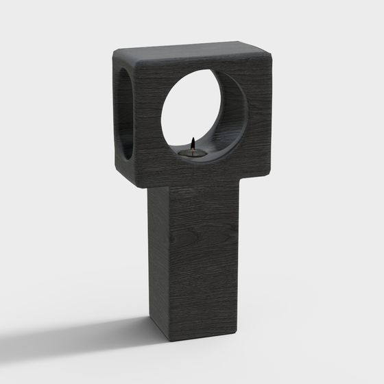 Elegant Low-Polygon Candle Holder 3D model