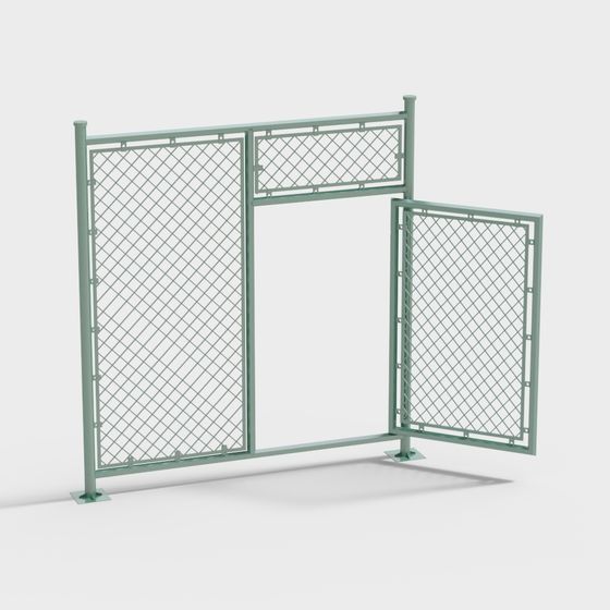 Modern Metal Fence 3D model - Urban Gate