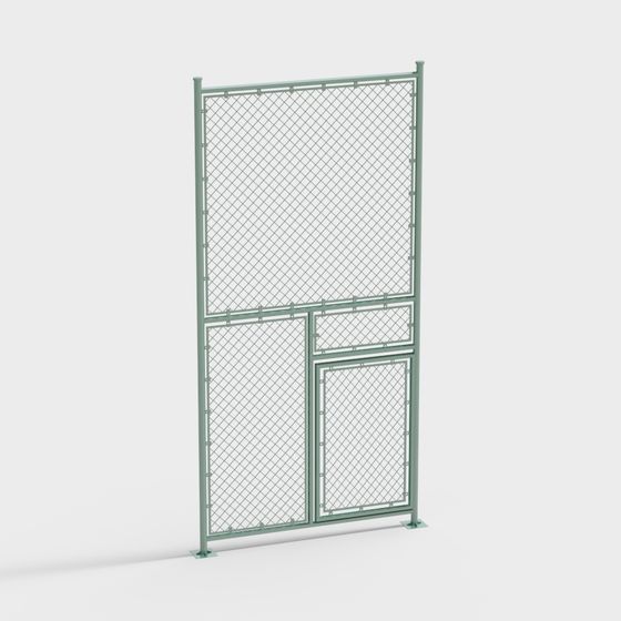 Urban Gate 3D model - Industrial Metal Fence Design