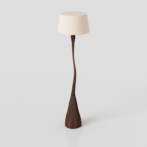 Modern Medieval Style Floor Lamp 3D Model in Gold