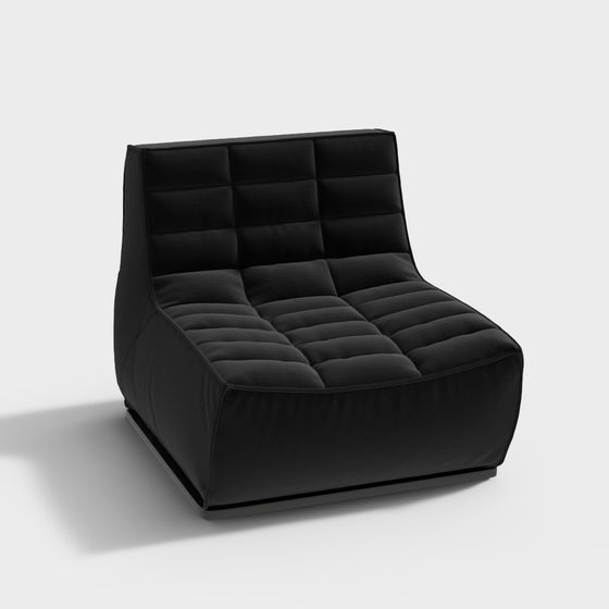 Modern Lazy Sofa 3D Model in Black