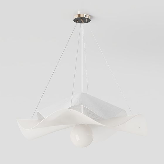 Elegant Low-Poly Chandelier 3D model