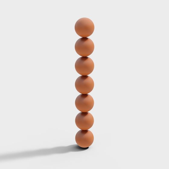 Elegant Orange Sphere 3D model Collection