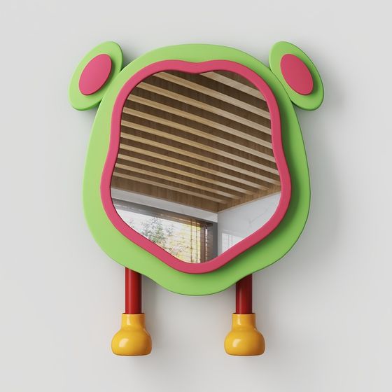Whimsical Frog-Shaped Children’s Mirror 3D model