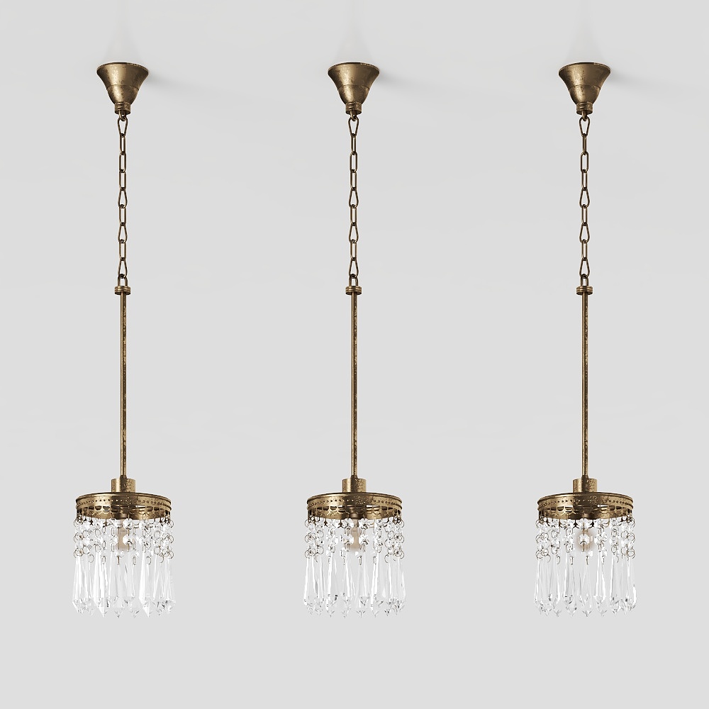 Elegant Low-Poly Chandelier 3D model