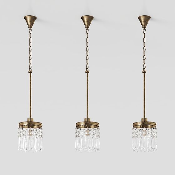 Elegant Low-Poly Chandelier 3D model