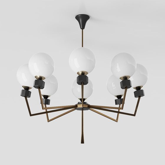 Stylish Low-Poly Chandelier 3D model for Various Interiors