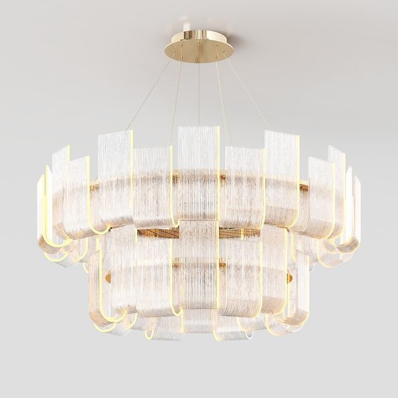Elegant Low Polygon Chandelier 3D model