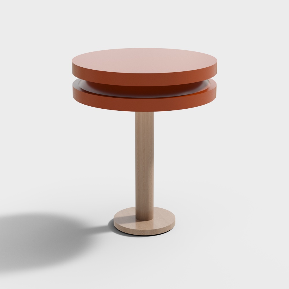 Stylish Round Table 3D model in Low-Poly Design
