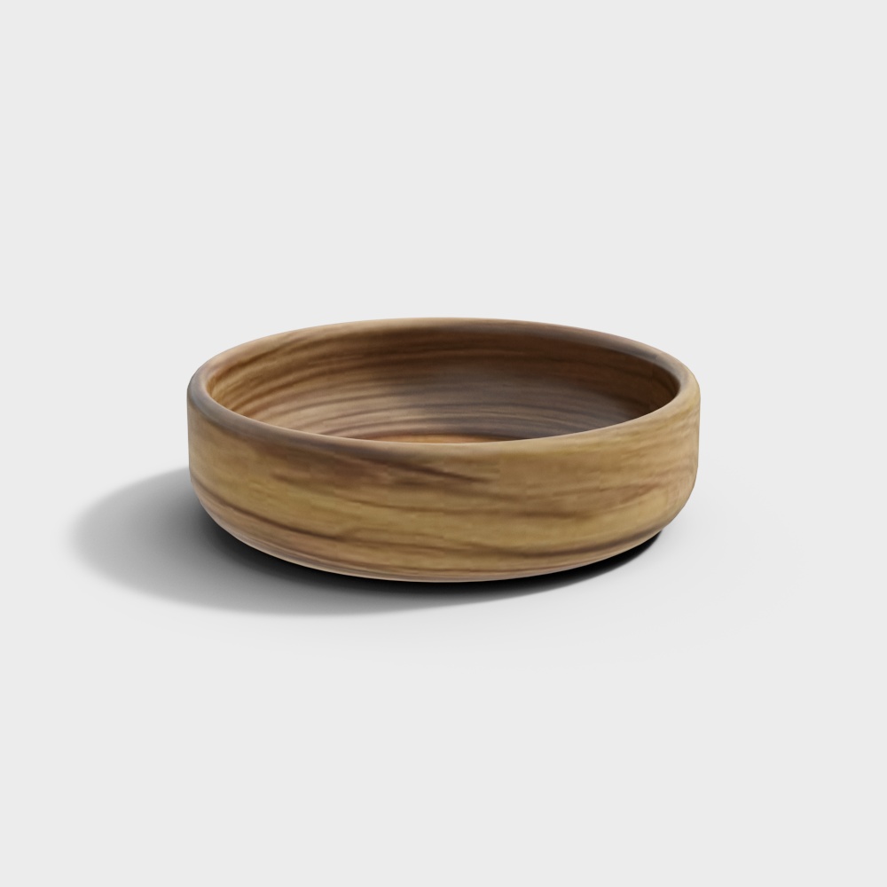 Forest Light Bowl 3D Model – Low-Poly Wood Design