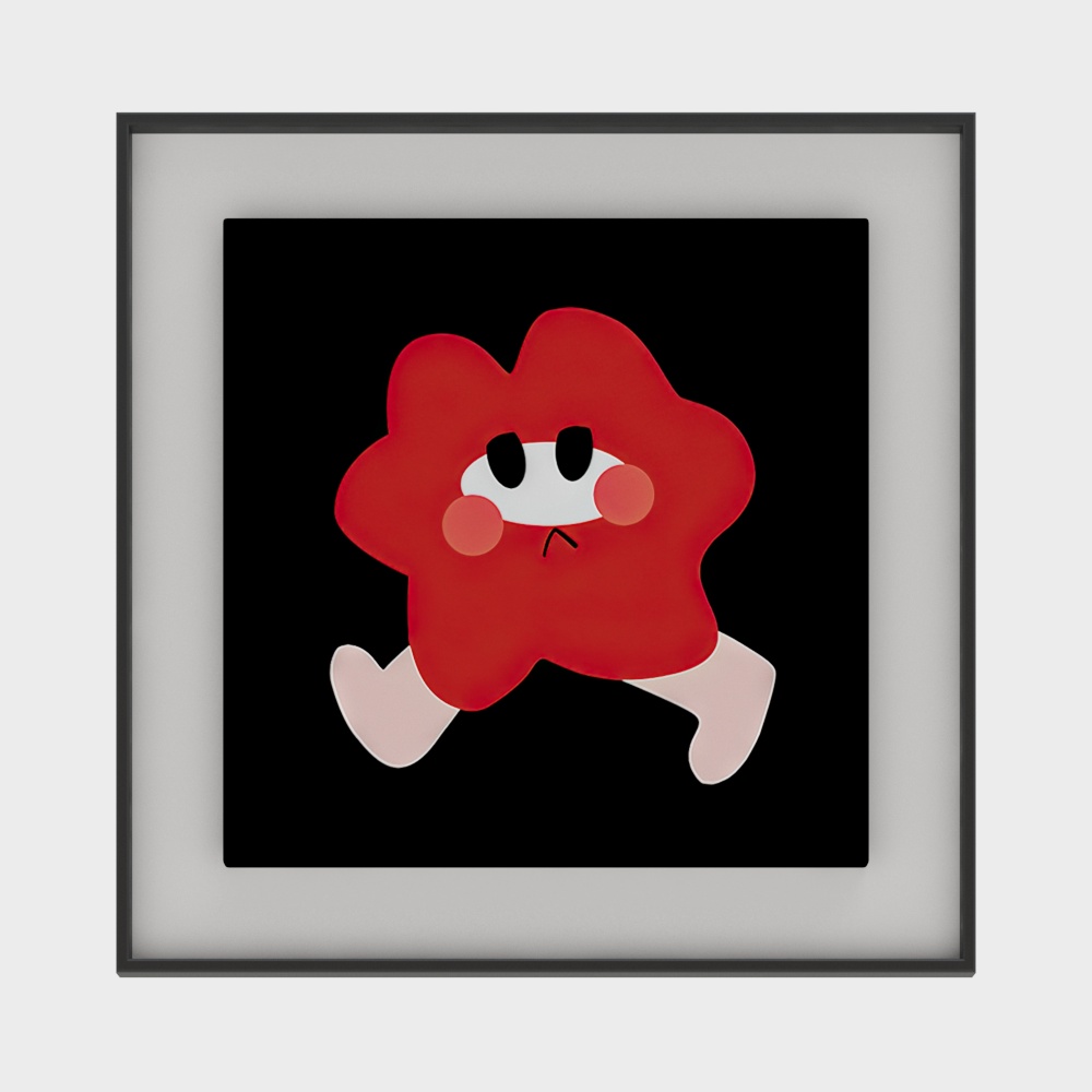 Blobster Low-Poly 3D Model – Vibrant Red Character