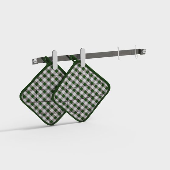 Stylish Checkered Pot Holder Rack 3D model