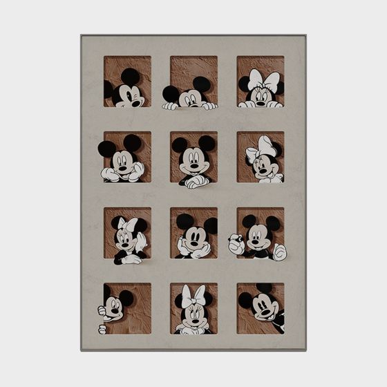 Mickey and Minnie Mouse Wooden Frame 3D model