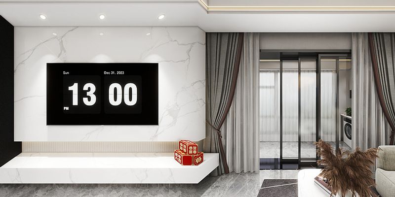 Modern Living Room with Sleek Design and Functional Layout